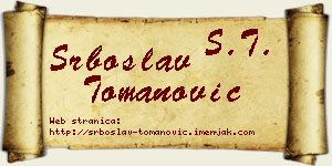 Srboslav Tomanović vizit kartica